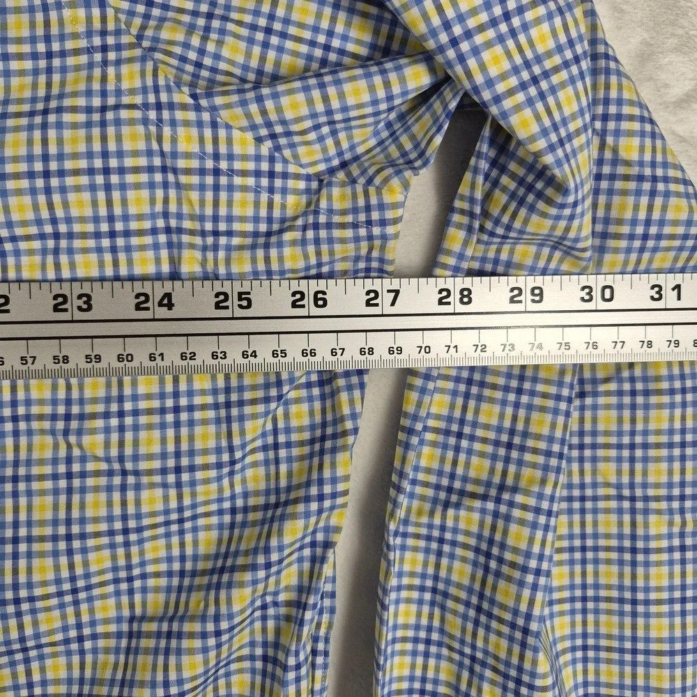 Ralph Lauren‎ Button Down Shirt Men's 2XL XXL Blue Yellow Plaid Classic Fit NWT